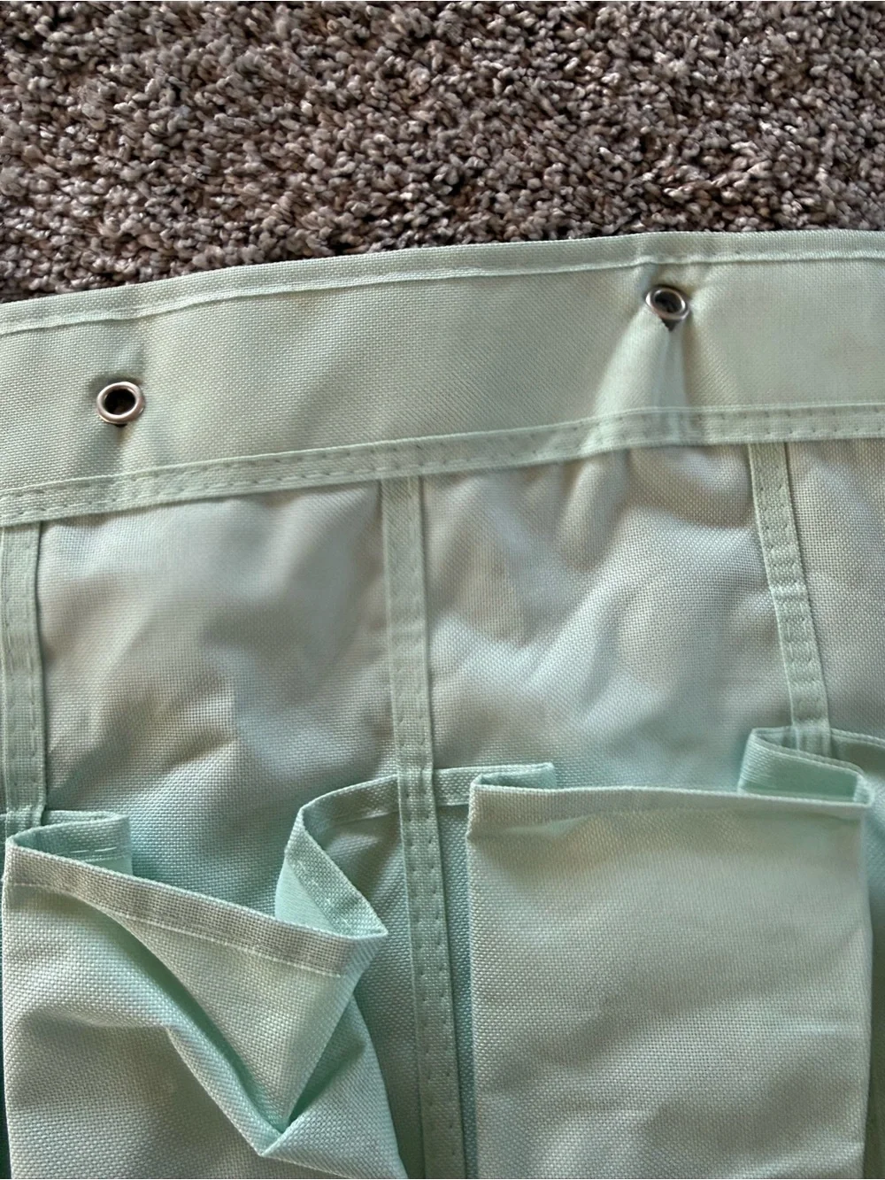 Mint Green Hanging Pocket Organizer - Multi-Pocket Storage